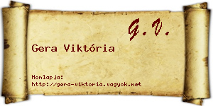 Gera Viktória névjegykártya